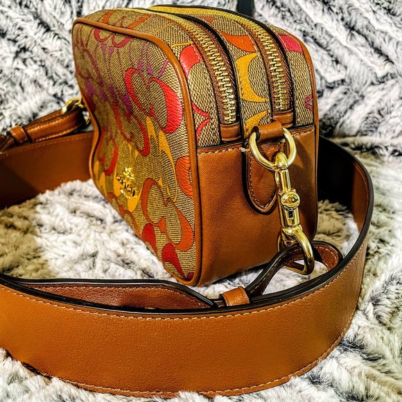 NWOT - COACH JES CROSSBODY 20 IN RAINBOW SIGNATURE CANVAS (C1308) - Picture 4 of 13